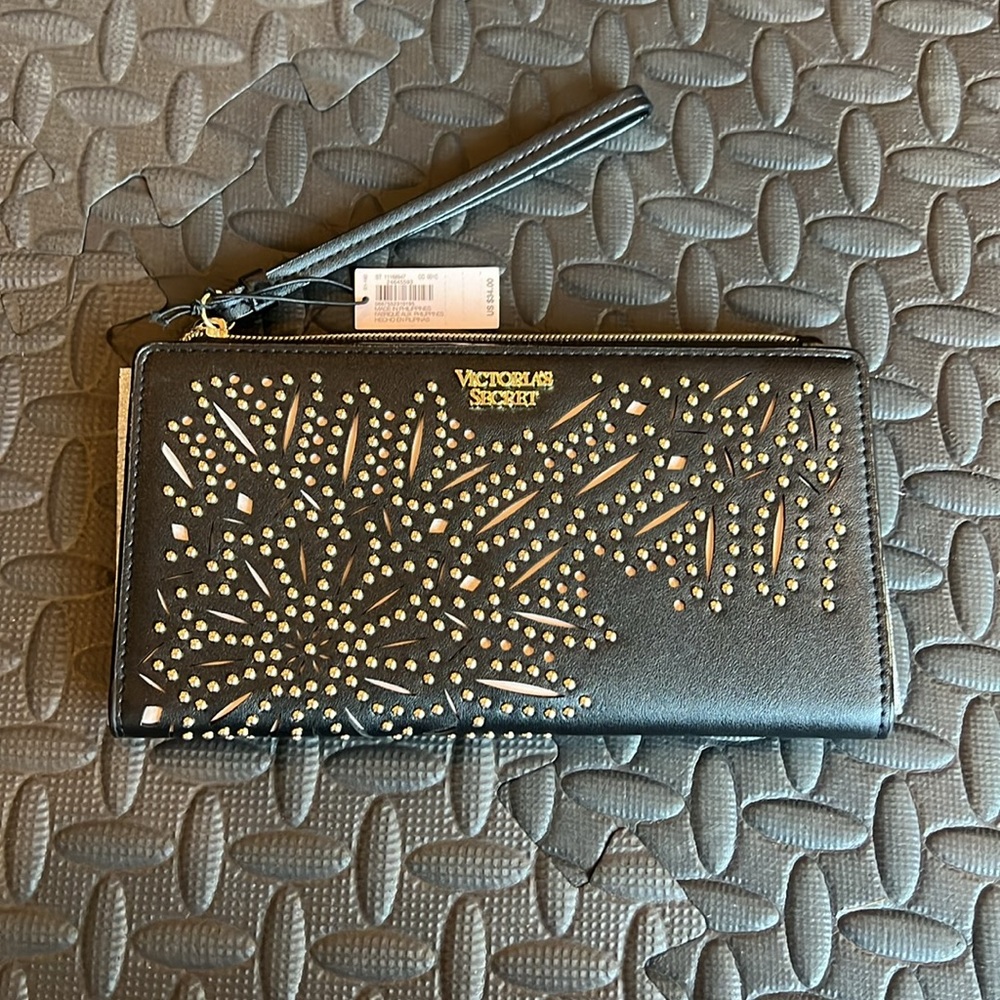 Victorias Secret laser cut studded clutch NWT